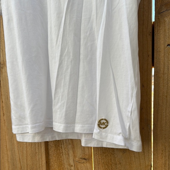 Michael Kors White Tie Front Short Sleeve Blouse - Picture 5 of 12